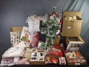 lot 191 image: Various Christmas Items Including a Tree, Stickers, Ornaments and More