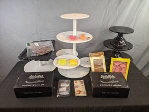 lot 136 image: Food and Cake Stands, Popsicle Molds and Various Types of Molds