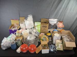 lot 173 image: Various Kitchen Items Including Mugs, Brita Pitcher, Food Saver Bags and More