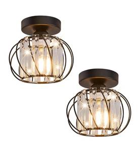 lot 308 image: New YYJLX 2 Pack Semi Flush Mount Ceiling Light Fixture Modern Small Crystal Chandelier Mini Indoor Ceiling Lamp