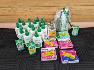 lot 160 image: Waterpick, Allergy Relief Capsules, Hand Sanitizer, Opti-Free Drops, and Insect Repellent