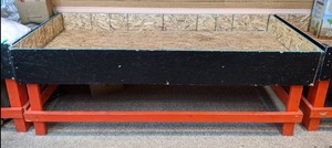 lot 22 image: Workshop Storage Bin Table 97x40 Orange and Black