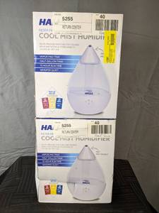 lot 80 image: Pair of 2 New Halls Droplet Cool Mist Humidifier Filter Free