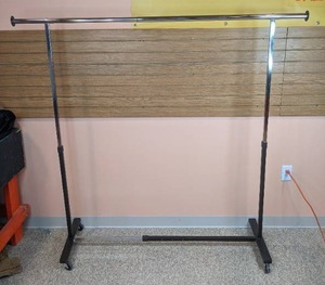 lot 14A image: Adjustable Garment Rack on Wheels - Black and Chrome