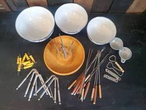 lot 10 image: Nice Lot of Nutcracker tools fondue sticks and More