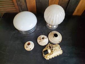 lot 99 image: Collection of Light Fixtures and Globes