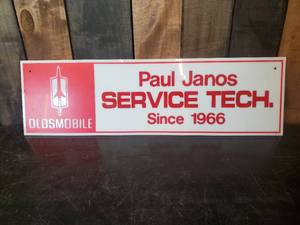 lot 26 image: True Vintage Oldsmobile Service Tech Sign