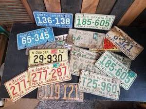 lot 66 image: Large Lot of 50s and 60s North Dakota License Plates