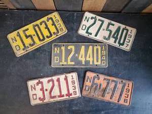 lot 68 image: Cool Collection of Late 30s North Dakota License Plates