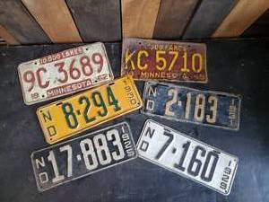 lot 70 image: 1920s and 30s North Dakota License Plates   WOW
