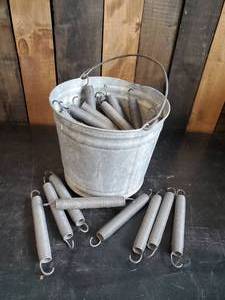 lot 88 image: Vintage Metal Bucket Full of 8 Springs