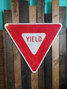 lot 90 image: Large Retired 28 Yield Sign
