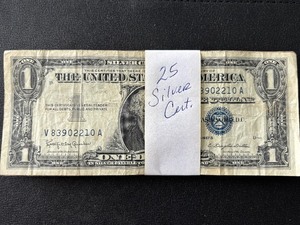 25 $1 Dollar Silver Certificates