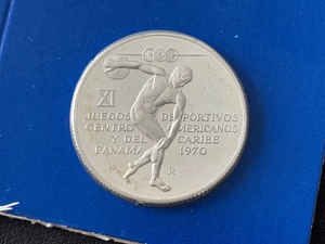 1970 Republic of Panama 5 Balboas Silver