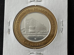 .999 Fine Silver $10 Dollar Gaming Token Las Vegas Centennial Barbary Coast