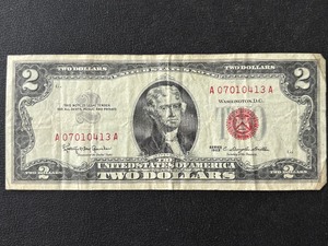 1963 Red Seal $2 Dollar Note