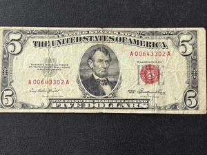 1953 Red Seal $2 Dollar Bill