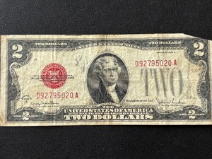 1928 G Red Seal $2 Dollar Bill