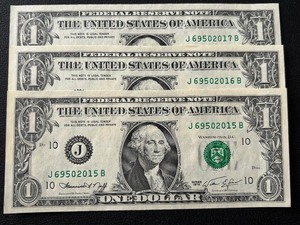 1974 Green Seal $1 Dollar Federal Reserve Notes Uncirculated Consecutive