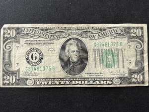 1934 C Green Seal $20 Federal Reserve Note