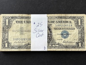 25 $1 Dollar Silver Certificates