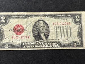 1928 G Red Seal $2 Dollar Bill