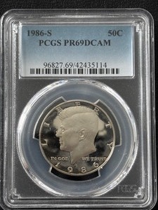 1986-S Kennedy Half Dollar Proof PCGS PR69 Deep Cameo