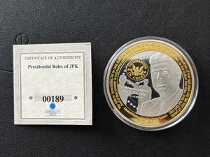 JFK Gold and Silver Layered Medallion