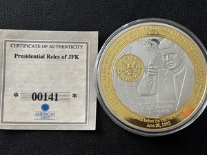 JFK Gold and Silver Layered Medallion