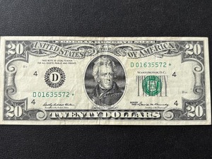1969 Green Seal $20 Dollar Star Note