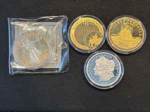 Gold and Silver Layered Medallions
