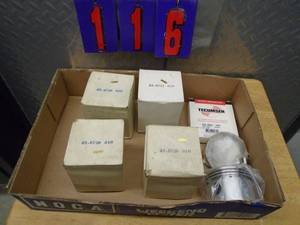 lot 116 image: Flat of new small engine pistons. As shown.