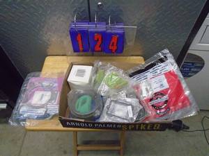 lot 124 image: Flat of Brigss head gaskets, other gaskets & oil filter. As shown.