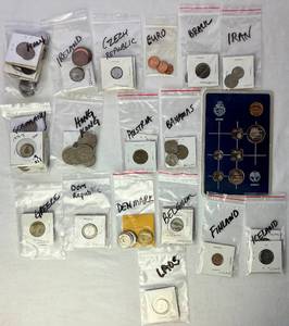 Large Collection of Foreign Coins from Aruba to Ireland