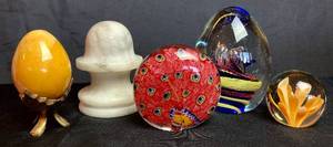 Vintage Glass and Marble Paperweights
