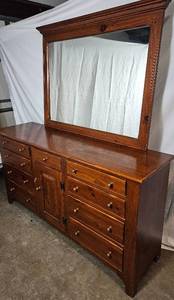 Ethan Allen 12 Drawer Dresser and Mirror