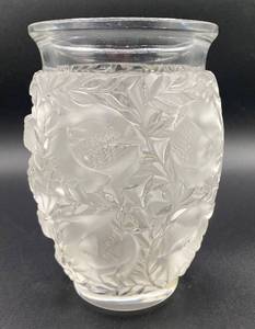 Lalique Bagatelle Clear Crystal Vase with Birds