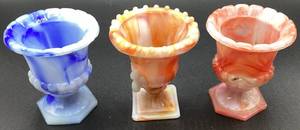 Vintage Akro Agate Roman Vase and Urns