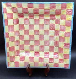 MacKenzie Childs 1983 Wallingford Check 12 Square Platter