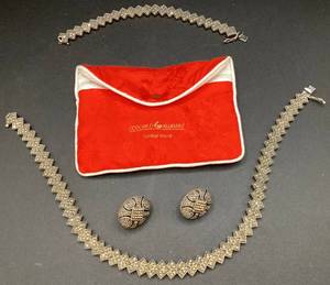 Sterling Silver Set- Necklace, Bracelet and Earrings