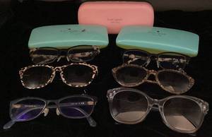 5 Pair of Vintage Kate Spade Eyeglass and Sunglass Frames and 1 Vintage Jean Lafont Frame