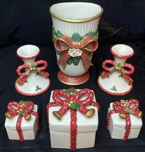 Christmas Themed Fitz and Floyd Hand Painted Pieces
