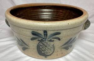 Ethan Allen Rowe Pottery Works Large Salt Glazed Bowl 13