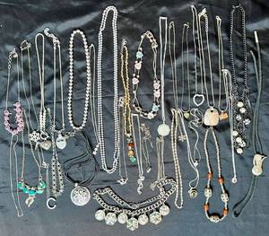 Collection of Silver Toned Necklaces
