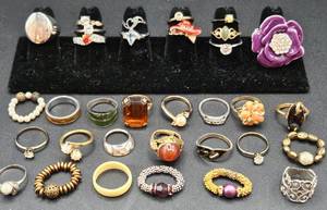 Assortment of Costume Jewelry Rings