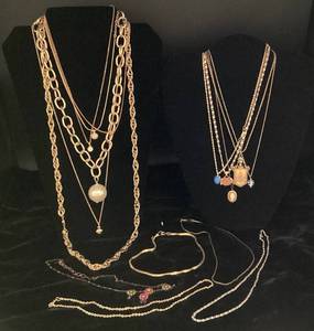 Collection of Gold Toned Necklaces