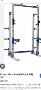 lot 1 image: Fitness Gear Pro Half rack HR600 ( Used)