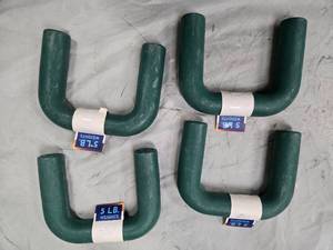lot 61 image: Lot of Four 5LB  Green U-shape Weights