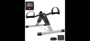 lot 84 image: Uten Folding Pedal Exerciser, Under Desk Bike Pedal Exerciser, Mini Under Desk Exercise Bike Foot Hand Cycle Portable, Arm and Leg Exercise Peddler Machine with LCD Monitor, Leg Exercise Equipment (Used)