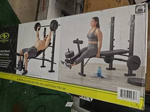 lot 99 image: Home Gym Quality Weight bench with leg extension ( New and in the box)